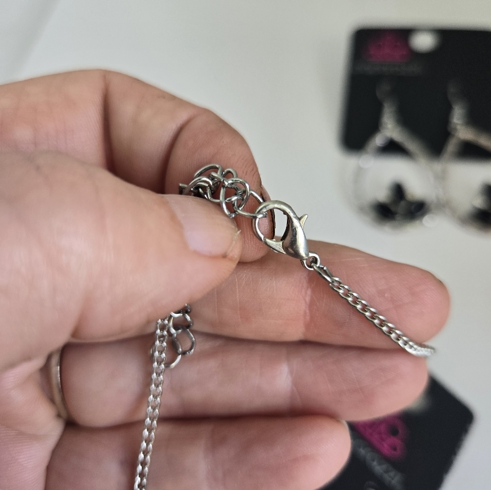 3 NEW Paparazzi jewelry long necklace earrings dangly silver tone festival - Picture 9 of 12